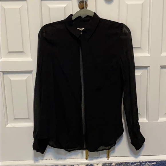 Comme des Garcons Tops - ♥️BLACK SHEER COMME DES GARÇONS LONG SLEEVE BLOUSE